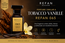 Cargar imagen en el visor de la galería, Refan 065 inspirado en Tobacco Vanille, perfume unisex cálido, intenso, especiado y de larga duración.