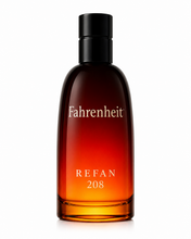 Cargar imagen en el visor de la galería, Perfume equivalente Fahrenheit Refan 208. Fragancia inspirada en Fahrenheit con diseño de frasco corporativo Refan.