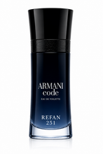 Cargar imagen en el visor de la galería, Perfume equivalente Armani Code Refan 251. Fragancia inspirada en Armani Code con diseño de frasco corporativo Refan.