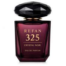 Cargar imagen en el visor de la galería, Perfume equivalente Crystal Noir Refan 325. Fragancia inspirada en Crystal Noir con diseño de frasco corporativo Refan.