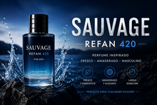 Cargar imagen en el visor de la galería, Refan 420 inspirado en Sauvage, perfume masculino fresco, amaderado y elegante.