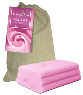 Yogur y aceite de rosa Jabón a corte Yogur y aceite de rosa PIEZA 100GR